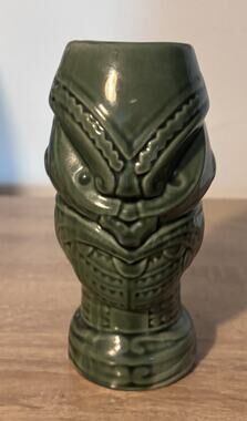 Green Hawaiian Tiki Headhunter Mug Ceramic Drink Cup Maori Warrior